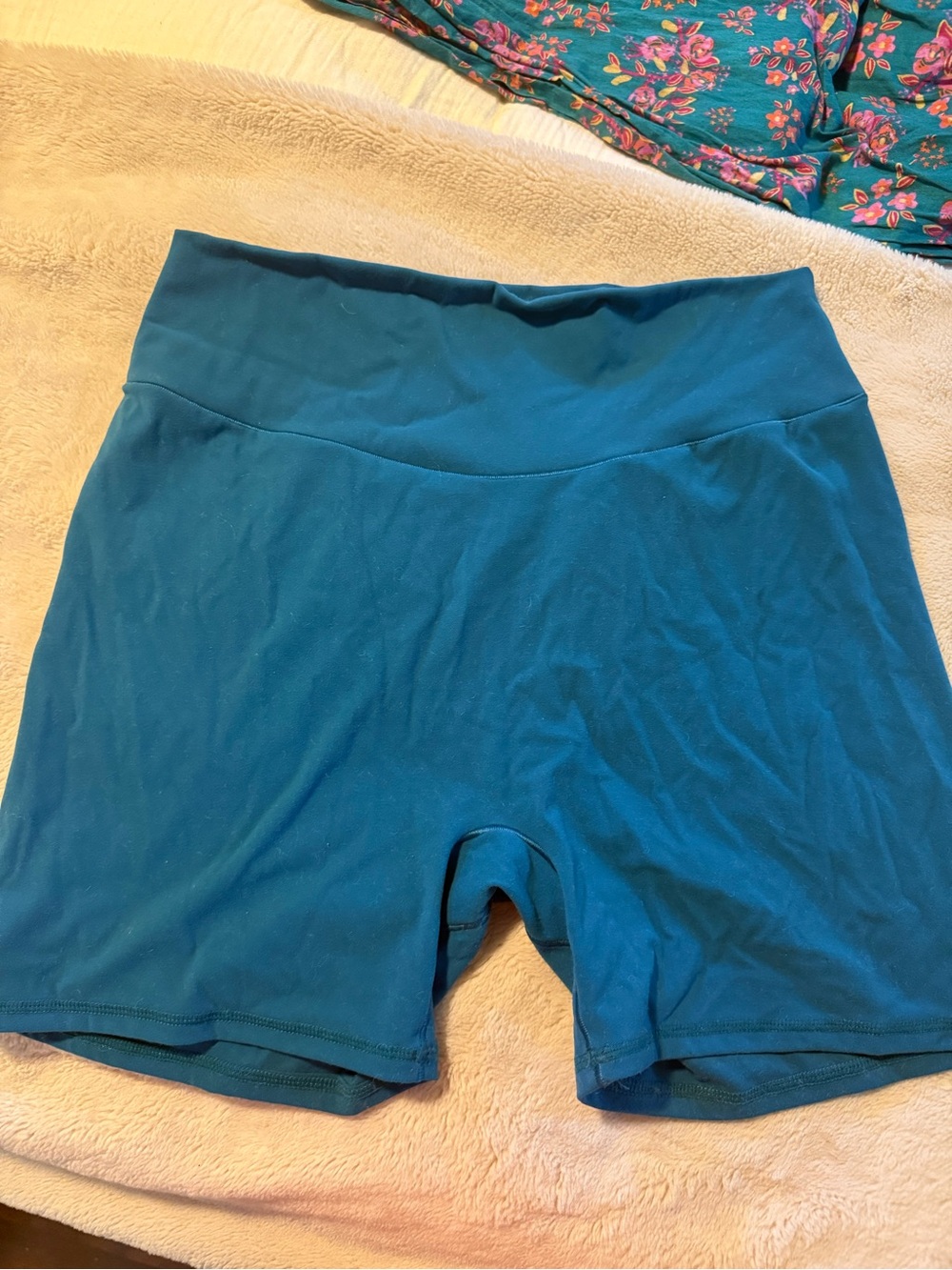 Women's Teal High-Waist Athletic Shorts